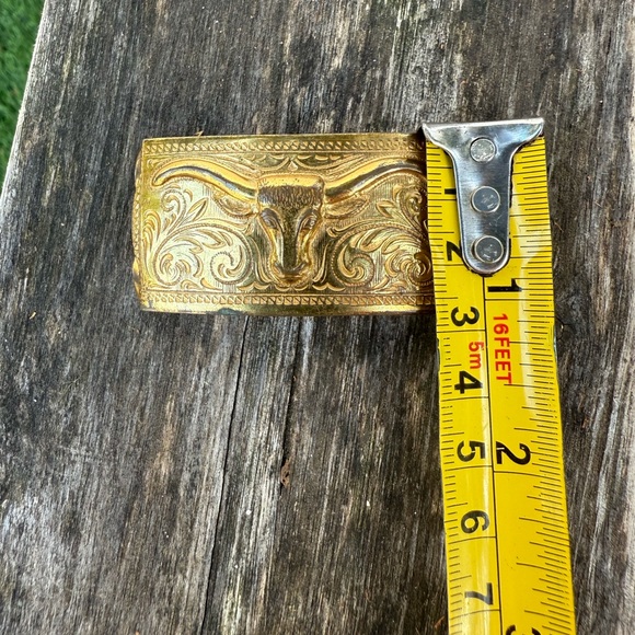 7 WESTERN COWBOY COWGIRL GOLD SILVER LONGHORN BULL CONCHOS NAVAJO 4 SKINNY BELT - Picture 6 of 6